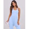 imageCaracilia Women Jumpsuits 2025 Summer Sleeveless Backless Tank Top Rompers Yoga Gym Workout Jumper One Piece OutfitsLight Blue