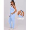 imageCaracilia Women Jumpsuits 2025 Summer Sleeveless Backless Tank Top Rompers Yoga Gym Workout Jumper One Piece OutfitsLight Blue