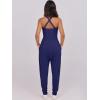 imageCaracilia Women Jumpsuits 2025 Summer Sleeveless Backless Tank Top Rompers Yoga Gym Workout Jumper One Piece OutfitsNavy Blue