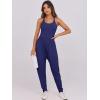 imageCaracilia Women Jumpsuits 2025 Summer Sleeveless Backless Tank Top Rompers Yoga Gym Workout Jumper One Piece OutfitsNavy Blue