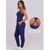 imageCaracilia Women Jumpsuits 2025 Summer Sleeveless Backless Tank Top Rompers Yoga Gym Workout Jumper One Piece OutfitsNavy Blue