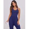 imageCaracilia Women Jumpsuits 2025 Summer Sleeveless Backless Tank Top Rompers Yoga Gym Workout Jumper One Piece OutfitsNavy Blue