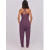 imageCaracilia Women Jumpsuits 2025 Summer Sleeveless Backless Tank Top Rompers Yoga Gym Workout Jumper One Piece OutfitsPurple