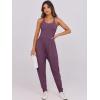 imageCaracilia Women Jumpsuits 2025 Summer Sleeveless Backless Tank Top Rompers Yoga Gym Workout Jumper One Piece OutfitsPurple