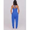 imageCaracilia Women Jumpsuits 2025 Summer Sleeveless Backless Tank Top Rompers Yoga Gym Workout Jumper One Piece OutfitsRoyal Blue