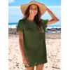imageCaracilia Women Swimsuit Coverup Crochet Bathing Suit Cover Ups for Swimwear Swim Summer Bikini Beachwear Beach DressArmy Green