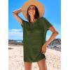 imageCaracilia Women Swimsuit Coverup Crochet Bathing Suit Cover Ups for Swimwear Swim Summer Bikini Beachwear Beach DressArmy Green