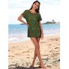 imageCaracilia Women Swimsuit Coverup Crochet Bathing Suit Cover Ups for Swimwear Swim Summer Bikini Beachwear Beach DressArmy Green