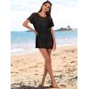imageCaracilia Women Swimsuit Coverup Crochet Bathing Suit Cover Ups for Swimwear Swim Summer Bikini Beachwear Beach DressBlack
