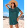 imageCaracilia Women Swimsuit Coverup Crochet Bathing Suit Cover Ups for Swimwear Swim Summer Bikini Beachwear Beach DressCyan