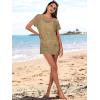 imageCaracilia Women Swimsuit Coverup Crochet Bathing Suit Cover Ups for Swimwear Swim Summer Bikini Beachwear Beach DressKhaki