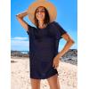 imageCaracilia Women Swimsuit Coverup Crochet Bathing Suit Cover Ups for Swimwear Swim Summer Bikini Beachwear Beach DressNavy Blue