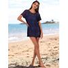 imageCaracilia Women Swimsuit Coverup Crochet Bathing Suit Cover Ups for Swimwear Swim Summer Bikini Beachwear Beach DressNavy Blue
