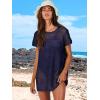 imageCaracilia Women Swimsuit Coverup Crochet Bathing Suit Cover Ups for Swimwear Swim Summer Bikini Beachwear Beach DressNavy Blue