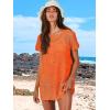 imageCaracilia Women Swimsuit Coverup Crochet Bathing Suit Cover Ups for Swimwear Swim Summer Bikini Beachwear Beach DressOrange