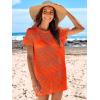 imageCaracilia Women Swimsuit Coverup Crochet Bathing Suit Cover Ups for Swimwear Swim Summer Bikini Beachwear Beach DressOrange