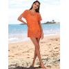 imageCaracilia Women Swimsuit Coverup Crochet Bathing Suit Cover Ups for Swimwear Swim Summer Bikini Beachwear Beach DressOrange