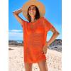 imageCaracilia Women Swimsuit Coverup Crochet Bathing Suit Cover Ups for Swimwear Swim Summer Bikini Beachwear Beach DressOrange