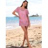 imageCaracilia Women Swimsuit Coverup Crochet Bathing Suit Cover Ups for Swimwear Swim Summer Bikini Beachwear Beach DressPink