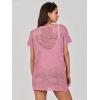 imageCaracilia Women Swimsuit Coverup Crochet Bathing Suit Cover Ups for Swimwear Swim Summer Bikini Beachwear Beach DressPink