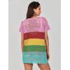 imageCaracilia Women Swimsuit Coverup Crochet Bathing Suit Cover Ups for Swimwear Swim Summer Bikini Beachwear Beach DressRainbow