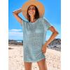 imageCaracilia Women Swimsuit Coverup Crochet Bathing Suit Cover Ups for Swimwear Swim Summer Bikini Beachwear Beach DressSky Blue