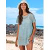 imageCaracilia Women Swimsuit Coverup Crochet Bathing Suit Cover Ups for Swimwear Swim Summer Bikini Beachwear Beach DressSky Blue