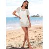 imageCaracilia Women Swimsuit Coverup Crochet Bathing Suit Cover Ups for Swimwear Swim Summer Bikini Beachwear Beach DressWhite