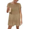 imageCaracilia Women Swimsuit Coverup Crochet Bathing Suit Cover Ups for Swimwear Swim Summer Bikini Beachwear Beach DressKhaki