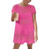 imageCaracilia Women Swimsuit Coverup Crochet Bathing Suit Cover Ups for Swimwear Swim Summer Bikini Beachwear Beach DressRose Red