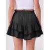 imageCaracilia Mini Skirts for Women Summer Casual Boho Crochet Ruffle Flowy Skirt Built in Shorts 2025 Fashion Trendy SkortsBlack