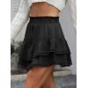 imageCaracilia Mini Skirts for Women Summer Casual Boho Crochet Ruffle Flowy Skirt Built in Shorts 2025 Fashion Trendy SkortsBlack