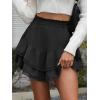 imageCaracilia Mini Skirts for Women Summer Casual Boho Crochet Ruffle Flowy Skirt Built in Shorts 2025 Fashion Trendy SkortsBlack
