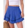 imageCaracilia Mini Skirts for Women Summer Casual Boho Crochet Ruffle Flowy Skirt Built in Shorts 2025 Fashion Trendy SkortsBlue