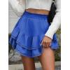 imageCaracilia Mini Skirts for Women Summer Casual Boho Crochet Ruffle Flowy Skirt Built in Shorts 2025 Fashion Trendy SkortsBlue