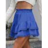 imageCaracilia Mini Skirts for Women Summer Casual Boho Crochet Ruffle Flowy Skirt Built in Shorts 2025 Fashion Trendy SkortsBlue