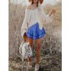 imageCaracilia Mini Skirts for Women Summer Casual Boho Crochet Ruffle Flowy Skirt Built in Shorts 2025 Fashion Trendy SkortsBlue