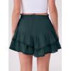 imageCaracilia Mini Skirts for Women Summer Casual Boho Crochet Ruffle Flowy Skirt Built in Shorts 2025 Fashion Trendy SkortsDark Green