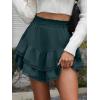 imageCaracilia Mini Skirts for Women Summer Casual Boho Crochet Ruffle Flowy Skirt Built in Shorts 2025 Fashion Trendy SkortsDark Green