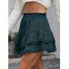 imageCaracilia Mini Skirts for Women Summer Casual Boho Crochet Ruffle Flowy Skirt Built in Shorts 2025 Fashion Trendy SkortsDark Green