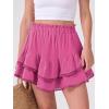 imageCaracilia Mini Skirts for Women Summer Casual Boho Crochet Ruffle Flowy Skirt Built in Shorts 2025 Fashion Trendy SkortsHot Pink