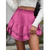 imageCaracilia Mini Skirts for Women Summer Casual Boho Crochet Ruffle Flowy Skirt Built in Shorts 2025 Fashion Trendy SkortsHot Pink