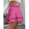 imageCaracilia Mini Skirts for Women Summer Casual Boho Crochet Ruffle Flowy Skirt Built in Shorts 2025 Fashion Trendy SkortsHot Pink