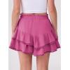 imageCaracilia Mini Skirts for Women Summer Casual Boho Crochet Ruffle Flowy Skirt Built in Shorts 2025 Fashion Trendy SkortsHot Pink