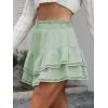 imageCaracilia Mini Skirts for Women Summer Casual Boho Crochet Ruffle Flowy Skirt Built in Shorts 2025 Fashion Trendy SkortsLight Green