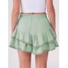 imageCaracilia Mini Skirts for Women Summer Casual Boho Crochet Ruffle Flowy Skirt Built in Shorts 2025 Fashion Trendy SkortsLight Green