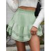 imageCaracilia Mini Skirts for Women Summer Casual Boho Crochet Ruffle Flowy Skirt Built in Shorts 2025 Fashion Trendy SkortsLight Green