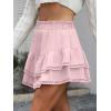 imageCaracilia Mini Skirts for Women Summer Casual Boho Crochet Ruffle Flowy Skirt Built in Shorts 2025 Fashion Trendy SkortsLight Pink