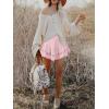 imageCaracilia Mini Skirts for Women Summer Casual Boho Crochet Ruffle Flowy Skirt Built in Shorts 2025 Fashion Trendy SkortsLight Pink
