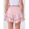 imageCaracilia Mini Skirts for Women Summer Casual Boho Crochet Ruffle Flowy Skirt Built in Shorts 2025 Fashion Trendy SkortsLight Pink